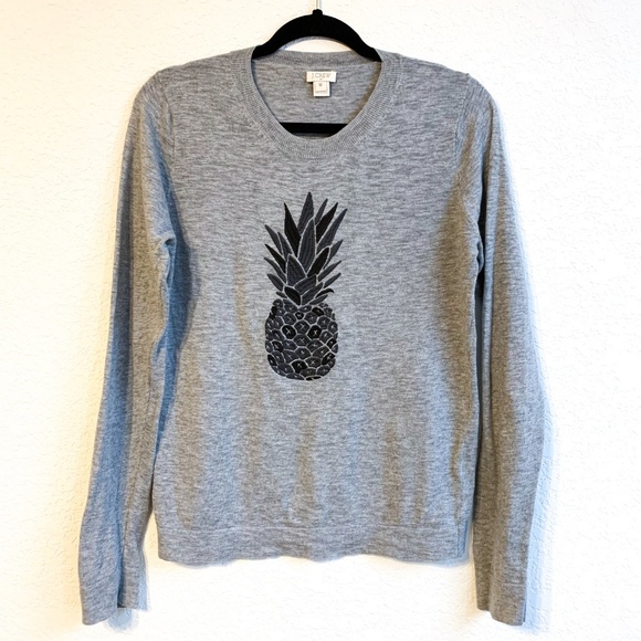 J. Crew Embroidered Pineapple Sweater - Picture 2 of 6
